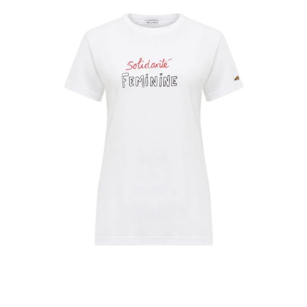 Bella Freud White Solidarite Feminine T-Shirt